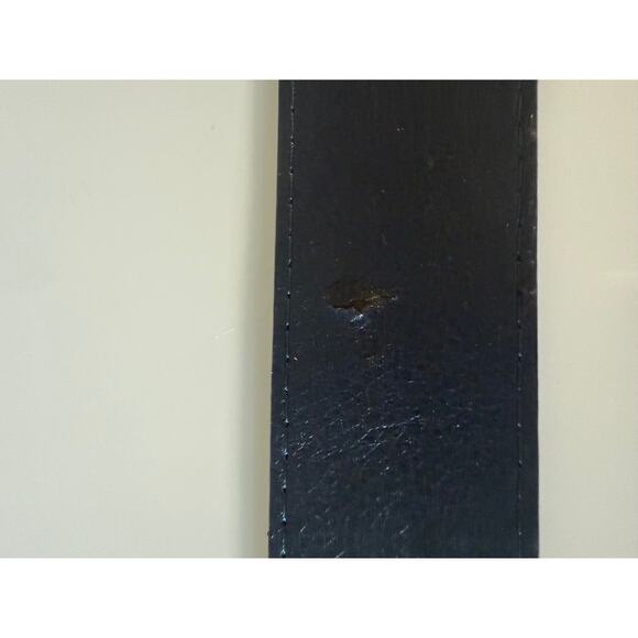 tory burch women classic monogram logo dark blue belt 1.5 Width 46/115 L / XL - Picture 12 of 13